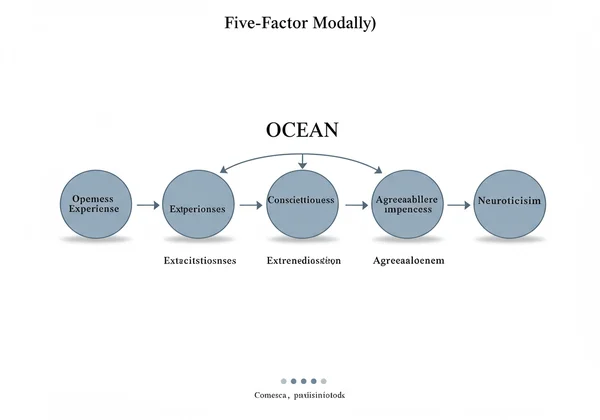 Diagram illustrating the Five-Factor Model (OCEAN) traits.