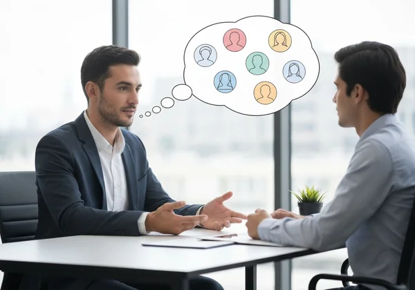 Manager providing personalized feedback to an employee