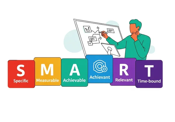 Visualizing SMART goals for self-improvement.