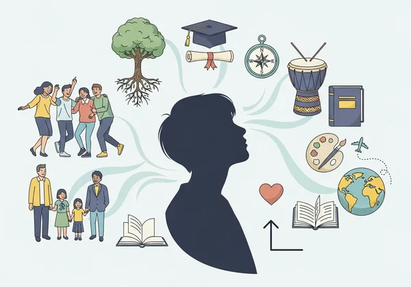 Various environmental factors influencing a growing person